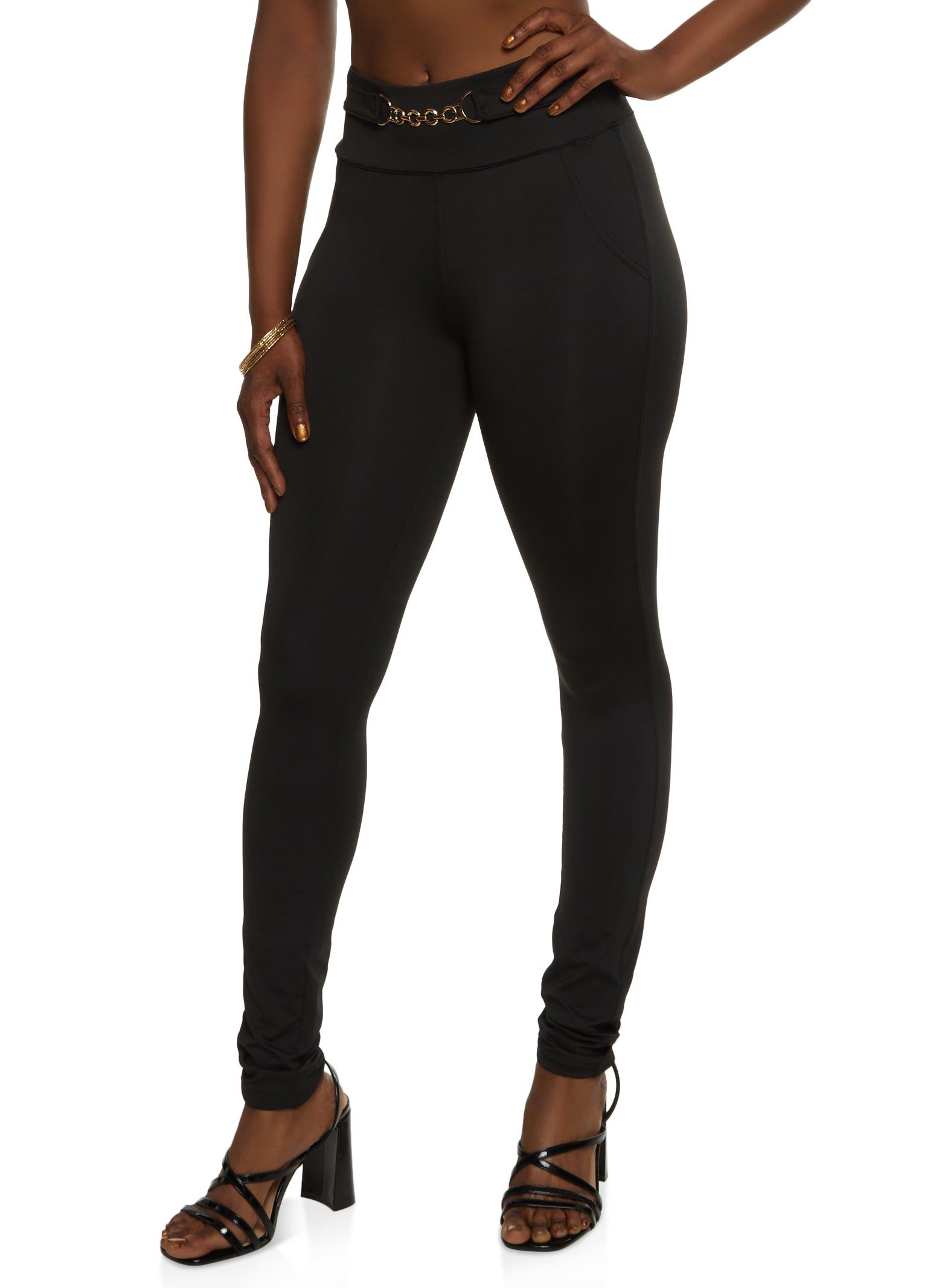 Metallic Detail Scuba Dress Pants sold by Rainbow