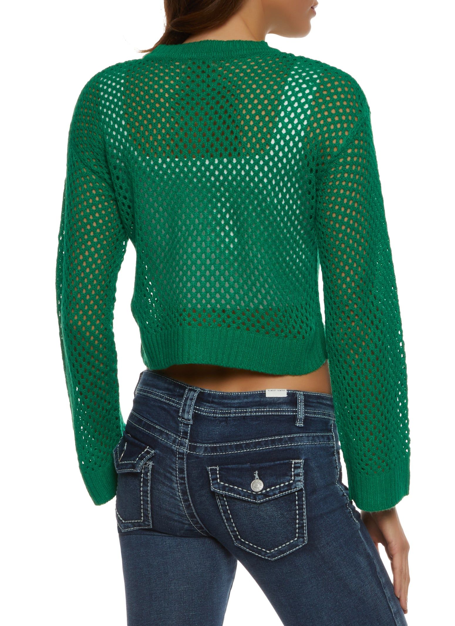 Pointelle Crew Neck Crop Top sold by Rainbow product image thumbnail 2