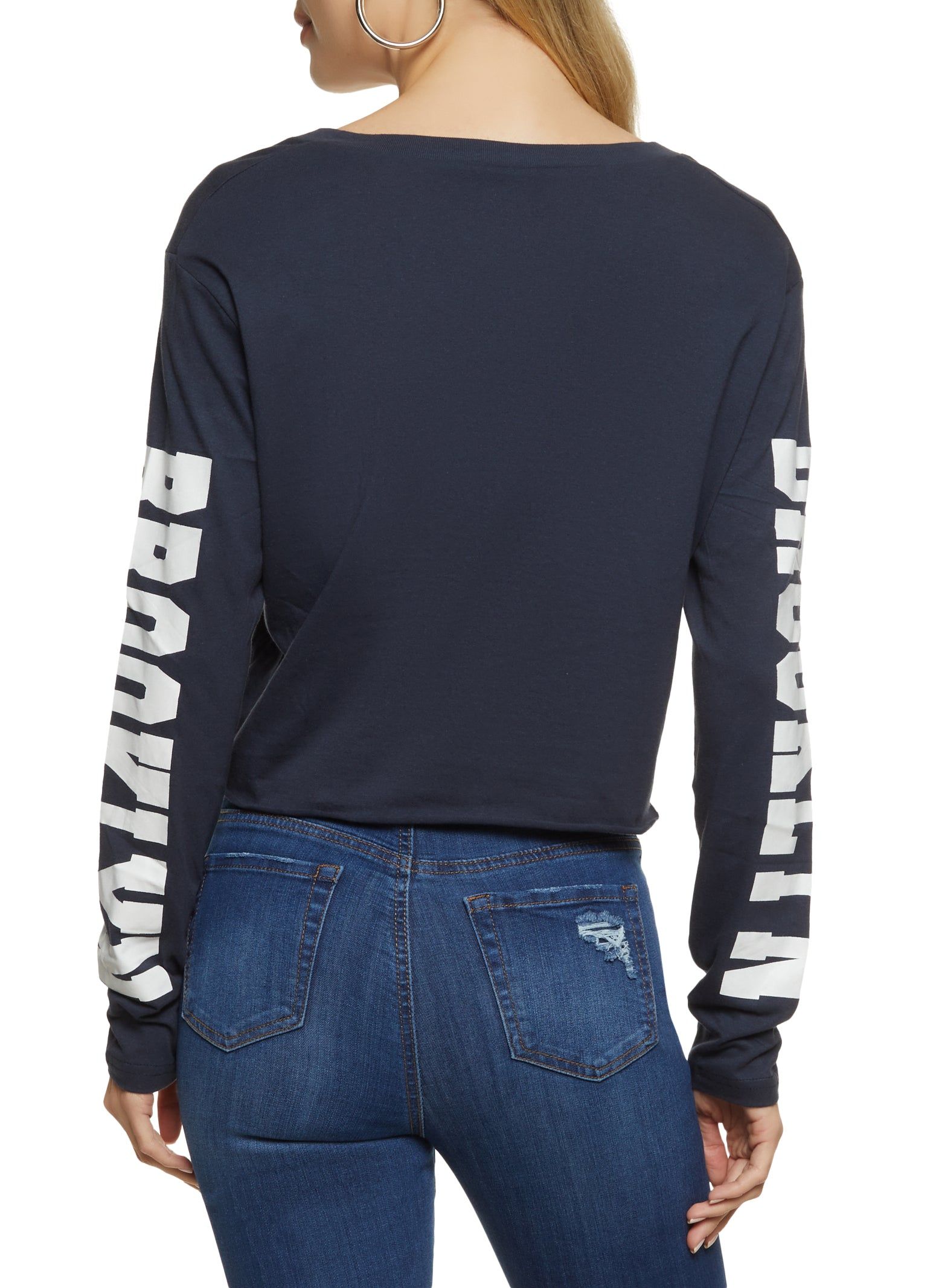 Brooklyn Long Sleeve Cropped Graphic Tee sold by Rainbow product image thumbnail 2