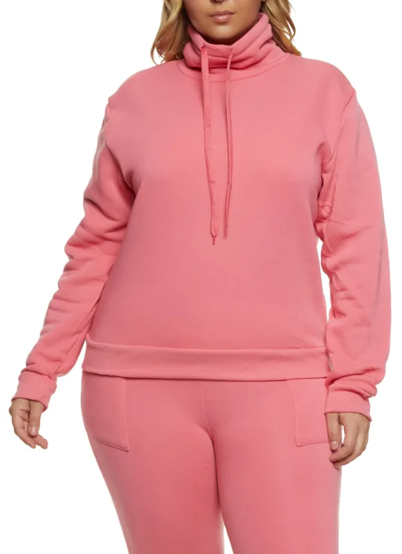 Plus Size Fleece Funnel Neck Sweatshirt sold by Rainbow