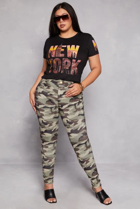 Plus Size Camo High Waist Pants sold by Rainbow