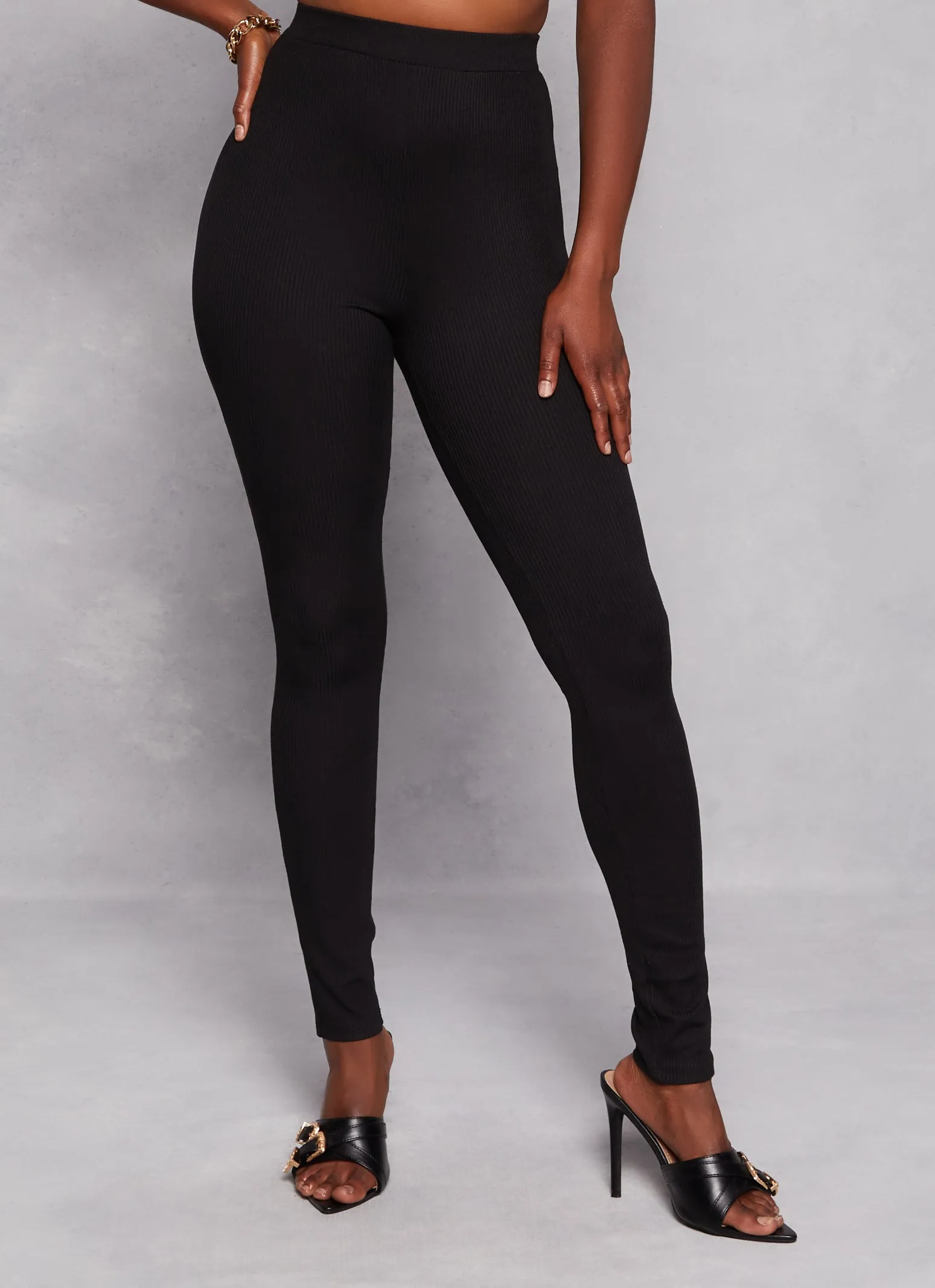Ribbed Knit High Waisted Leggings sold by Rainbow product image thumbnail 2