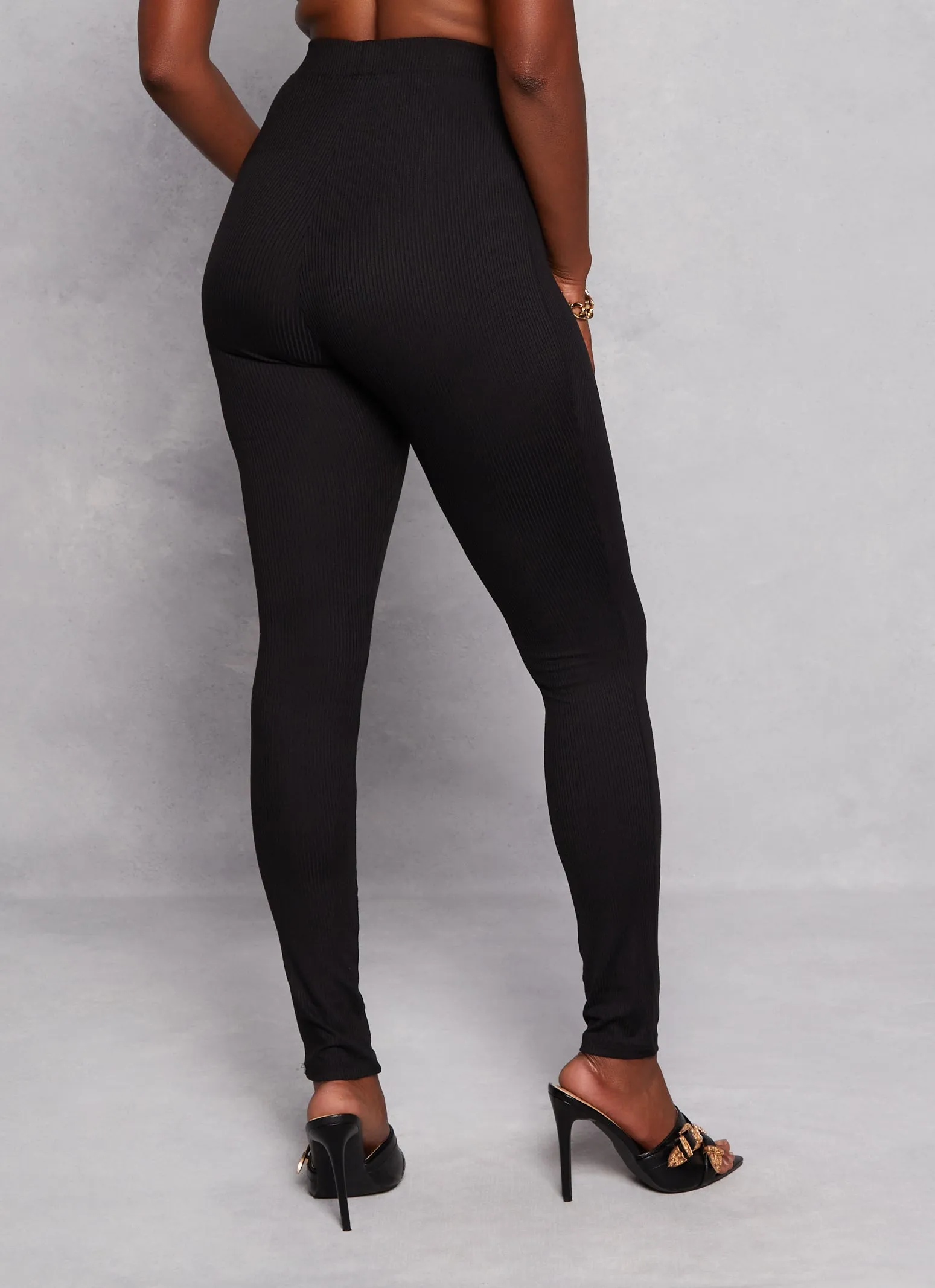 Ribbed Knit High Waisted Leggings sold by Rainbow product image thumbnail 3