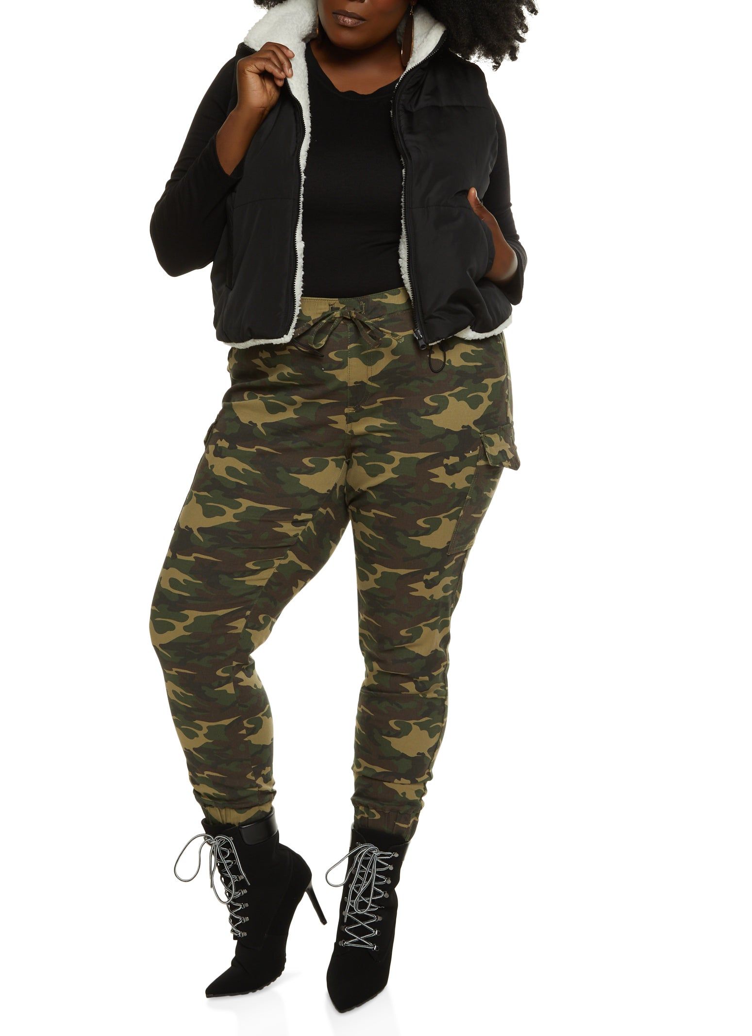 Plus Size Camo Cargo Pocket Jogger sold by Rainbow product image thumbnail 2