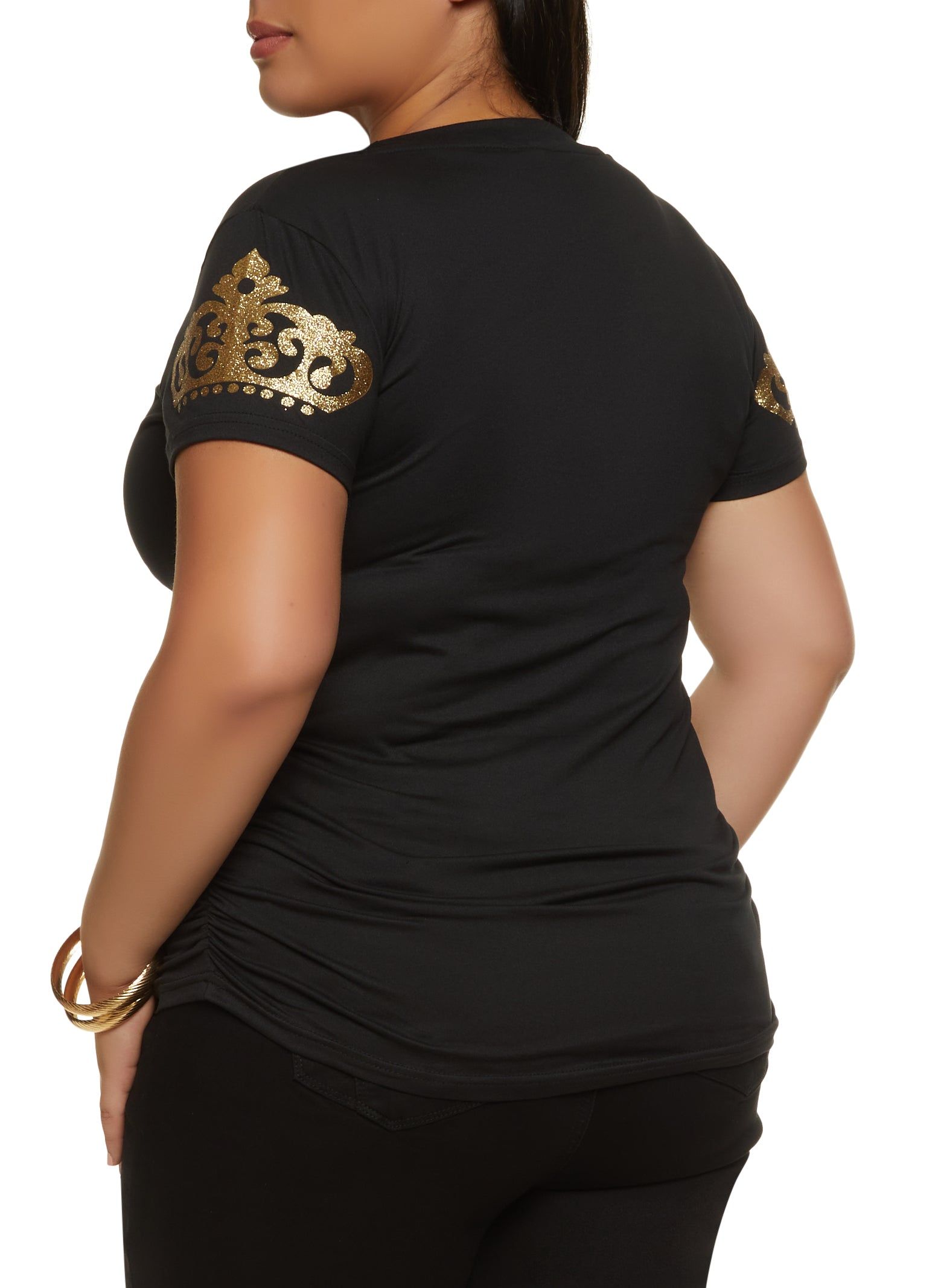 Plus Size Foil Throw On A Crown Graphic Tee sold by Rainbow product image thumbnail 2
