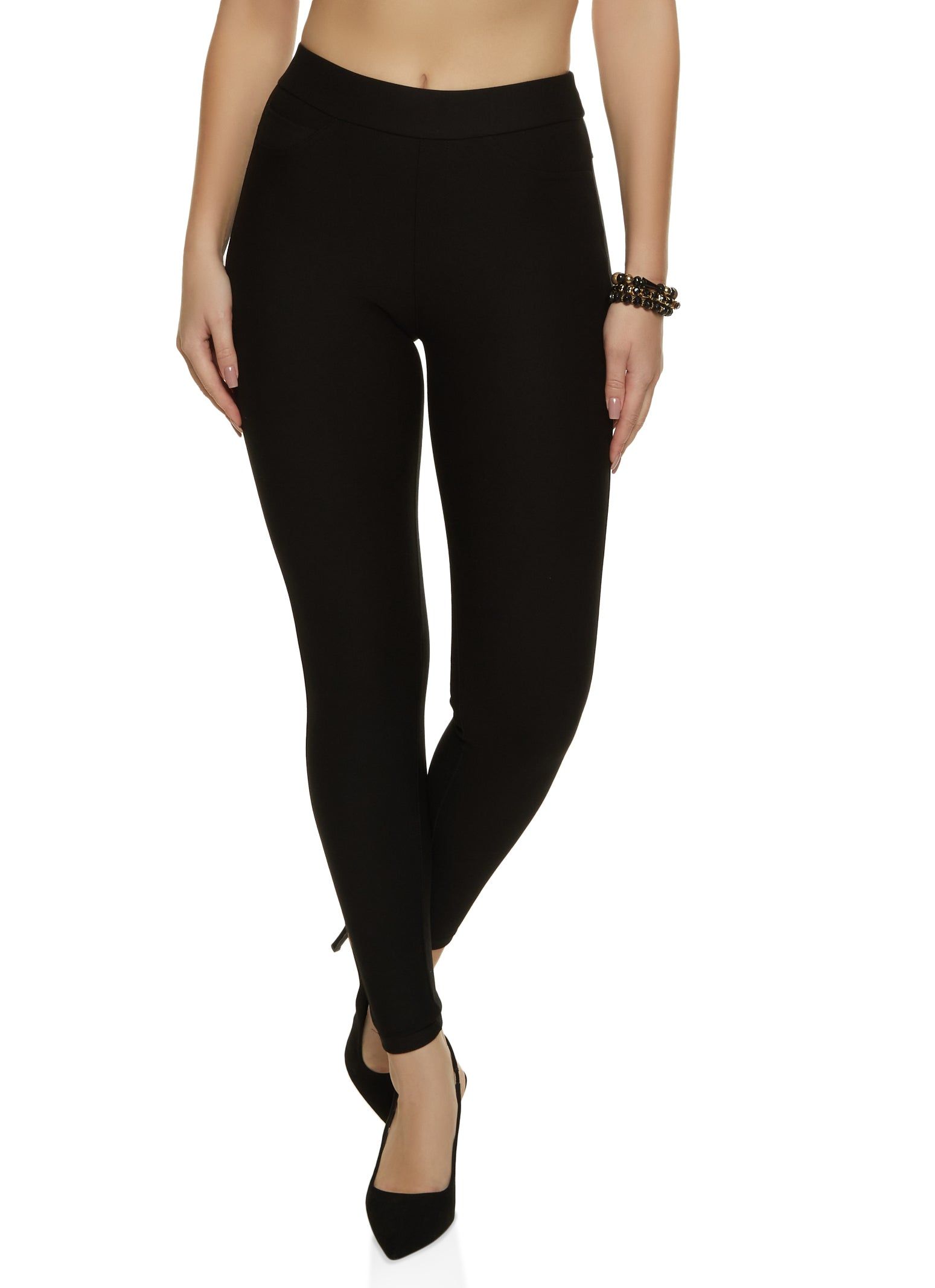 Ponte High Waist Pull On Skinny Pants sold by Rainbow