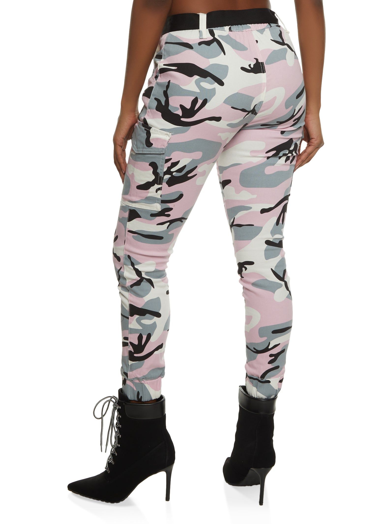 Almost Famous Belted Camo Cargo Joggers sold by Rainbow product image thumbnail 3