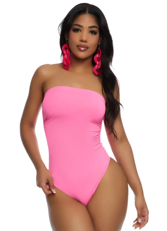 Haute Monde Ruched Strapless Bodysuit sold by Rainbow