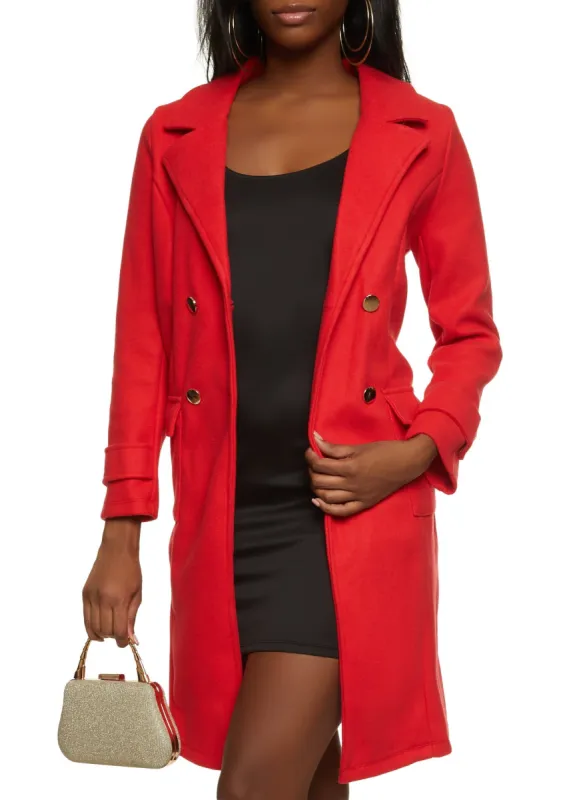 Button Detail Double Breasted Wool Coat sold by Rainbow