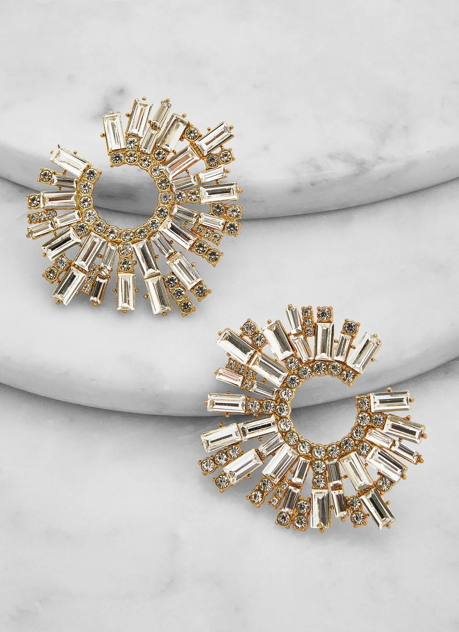 Rhinestone Open Circle Statement Earrings sold by Rainbow product image thumbnail 2