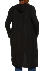 Plus Size Ribbed Knit Hooded Duster sold by Rainbow