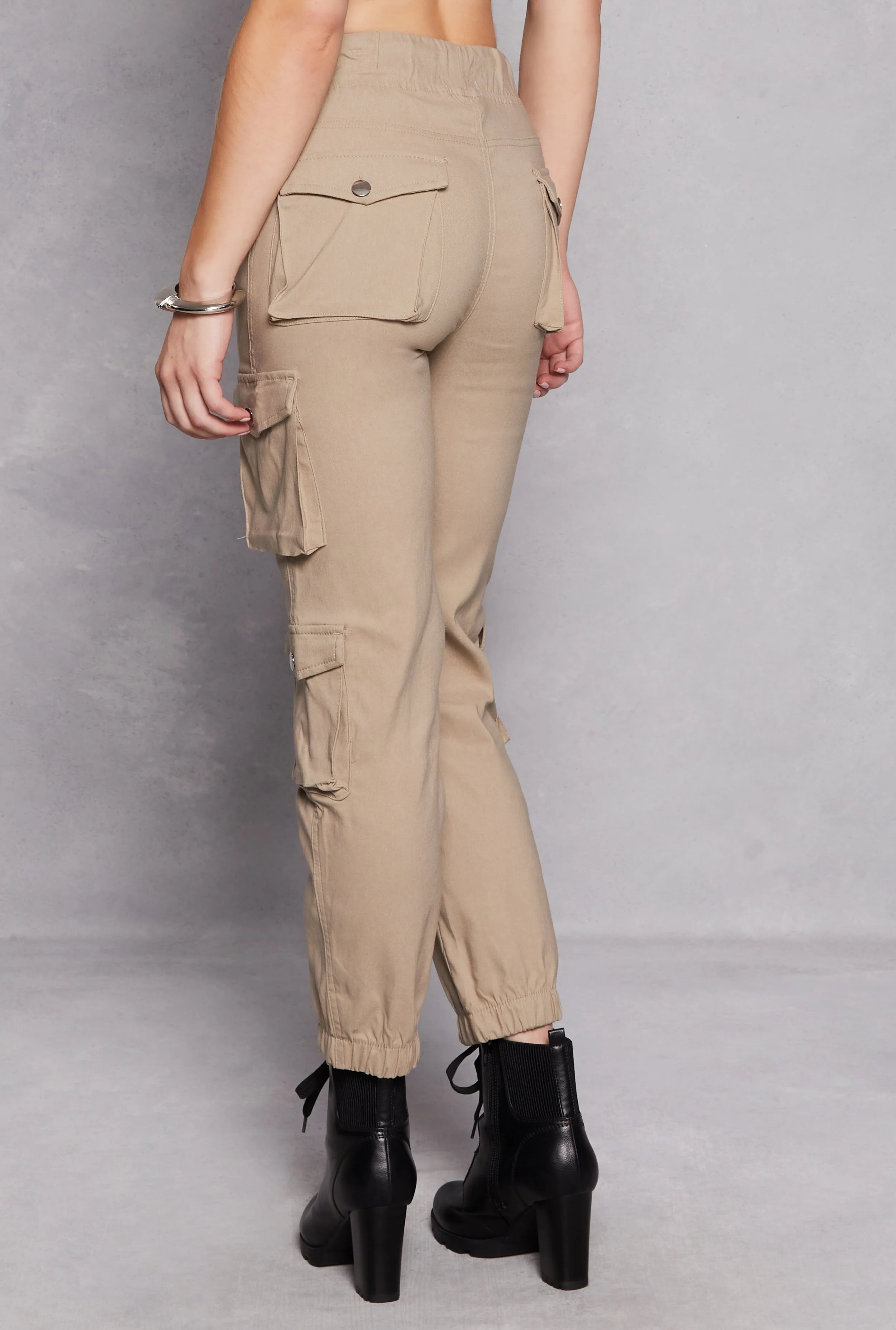 Stretch Drawstring High Waist Cargo Pants sold by Rainbow product image thumbnail 3