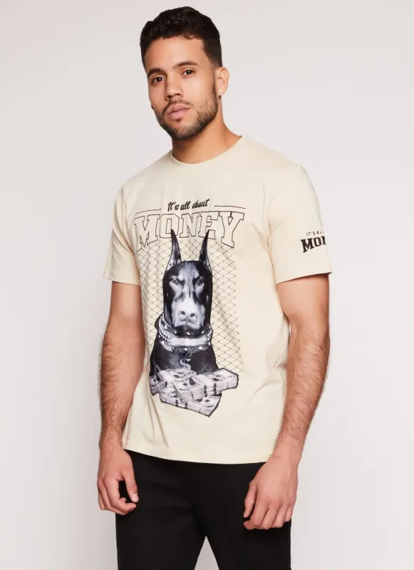 Mens Its All About Money Graphic Tee made by Rainbow