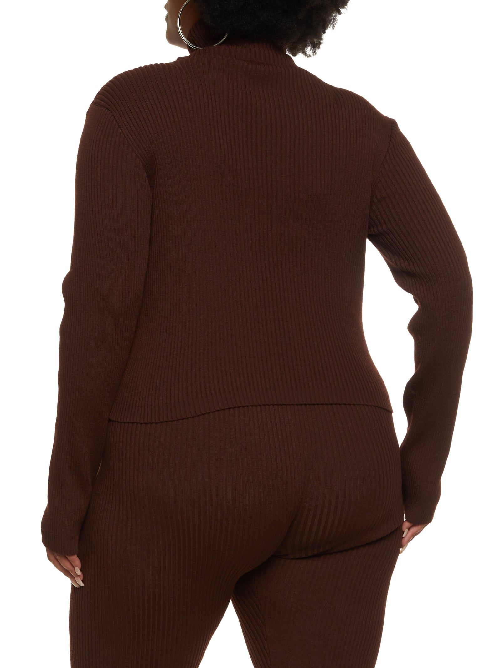 Plus Size Solid Ribbed Turtleneck Sweater sold by Rainbow product image thumbnail 3