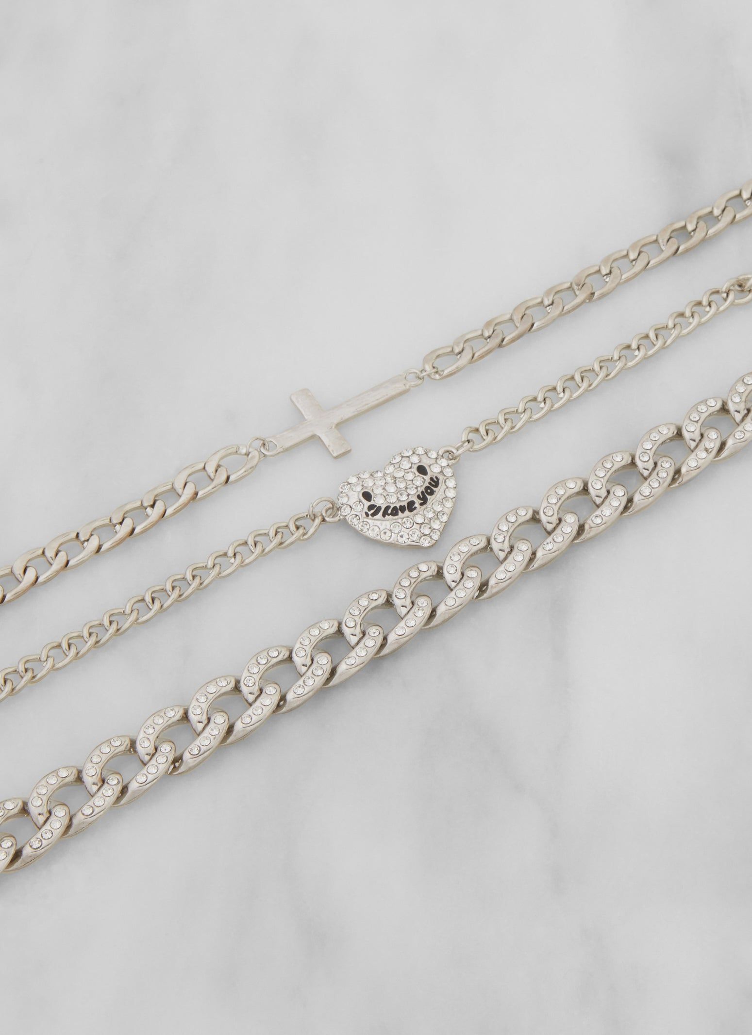 Rhinestone Heart Chain Anklet Trio sold by Rainbow product image thumbnail 2