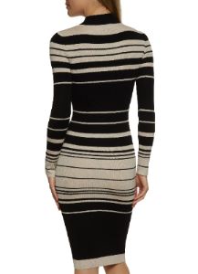 Striped Mock Neck Midi Dress sold by Rainbow