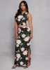 Floral Cropped Tank Top and Maxi Skirt Set sold by Rainbow