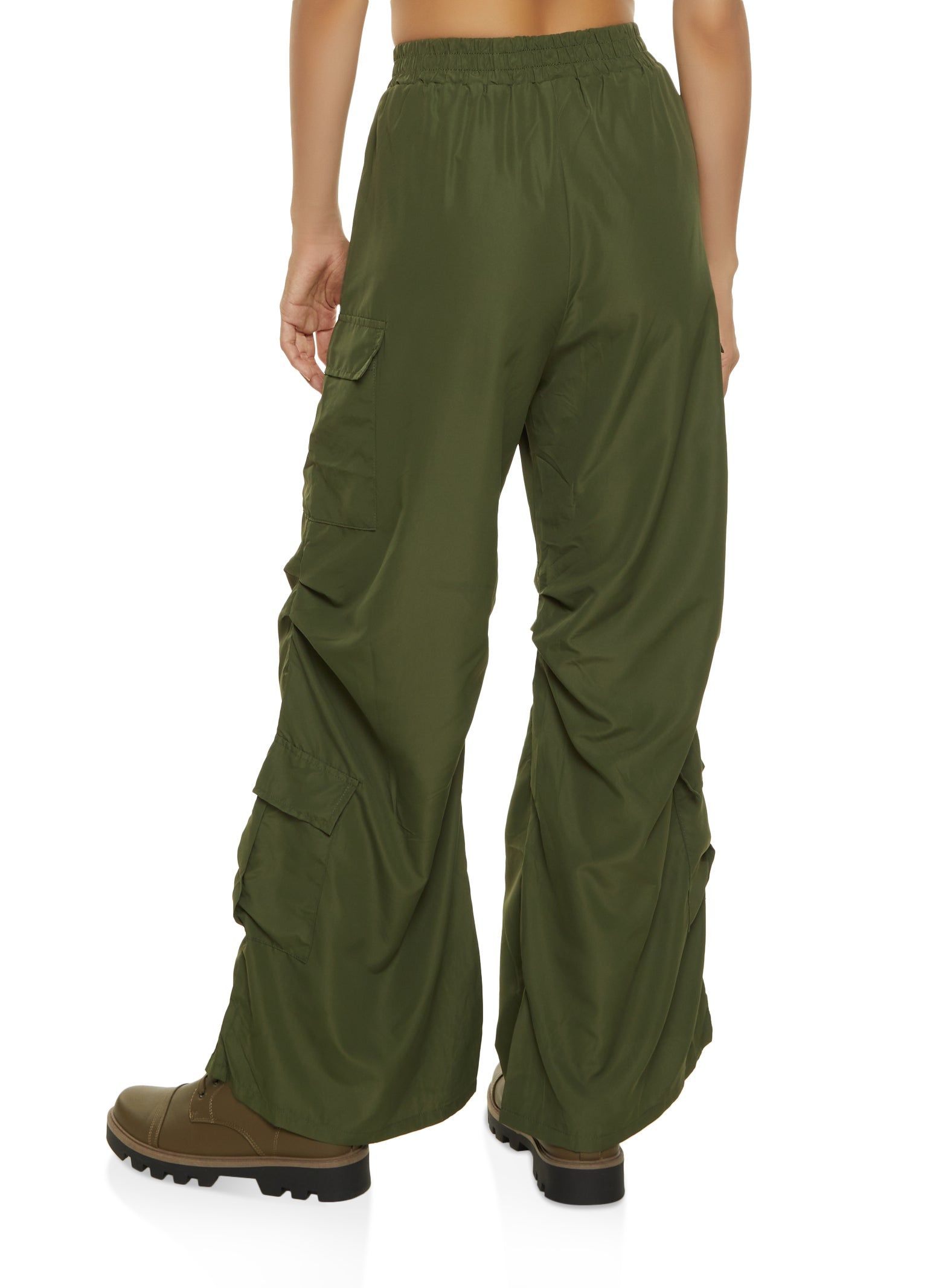 High Waist Ruched Detail Cargo Parachute Pants sold by Rainbow product image thumbnail 2