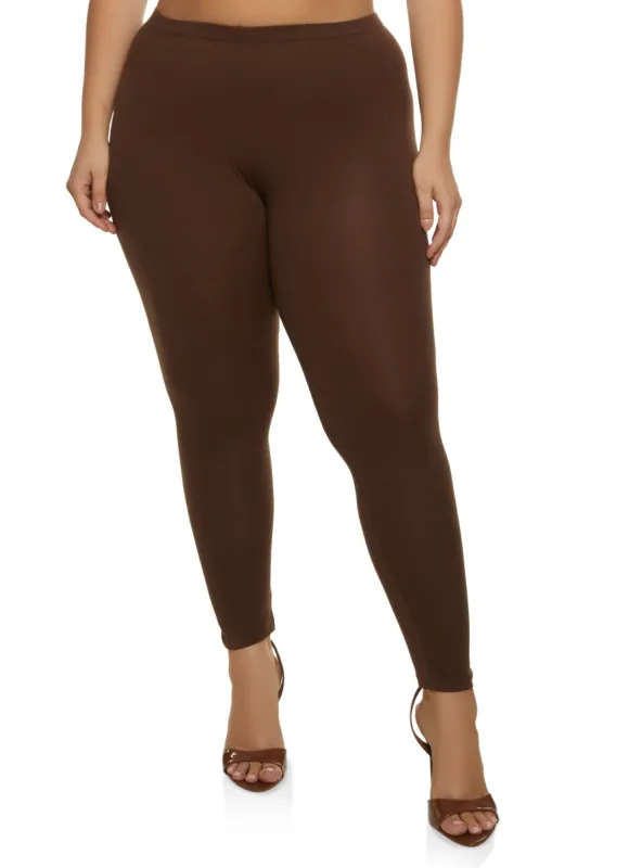 Plus Size Basic High Rise Leggings sold by Rainbow