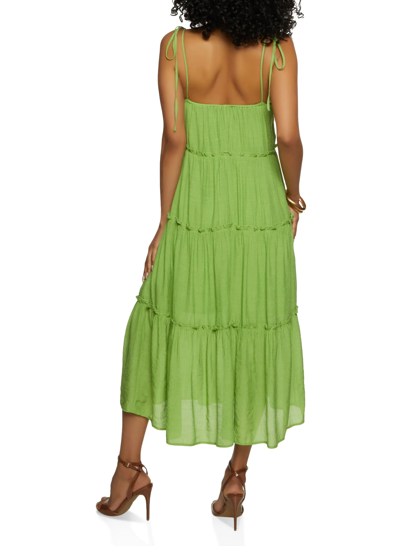 Tie Strap Tiered Midi Dress sold by Rainbow product image thumbnail 3