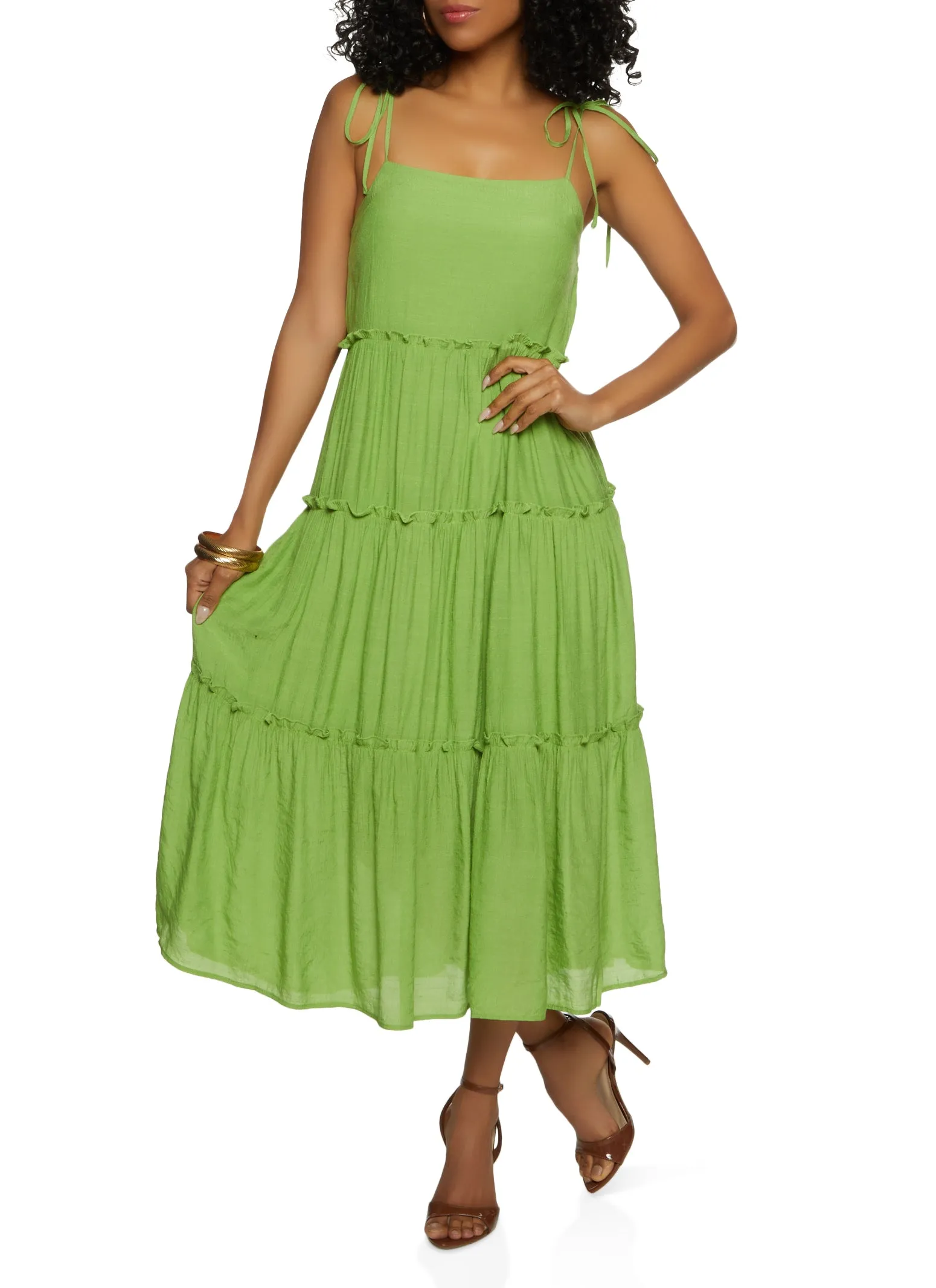 Tie Strap Tiered Midi Dress sold by Rainbow product image thumbnail 2