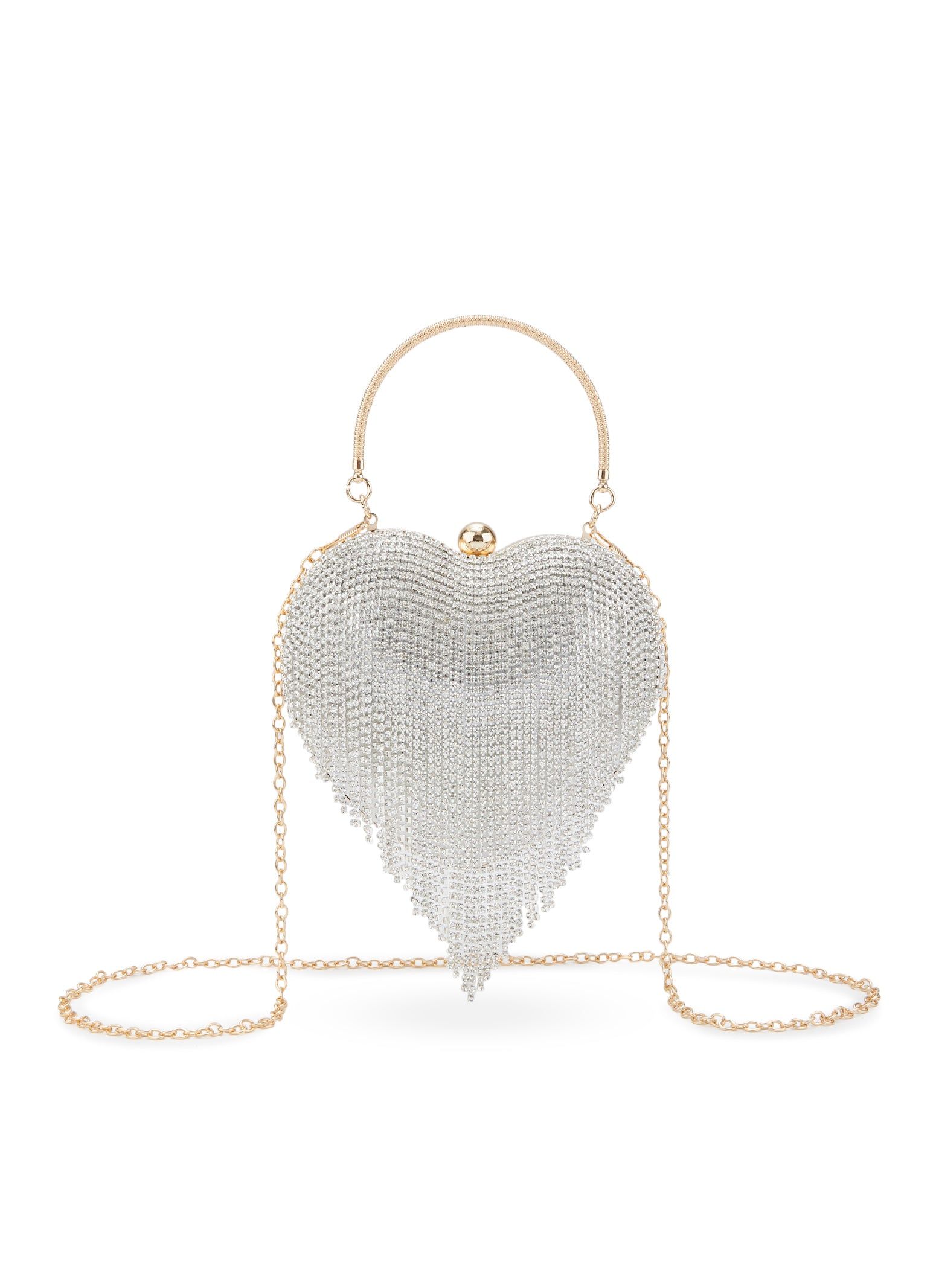 Heart Rhinestone Fringe Convertible Clutch Purse sold by Rainbow product image thumbnail 2
