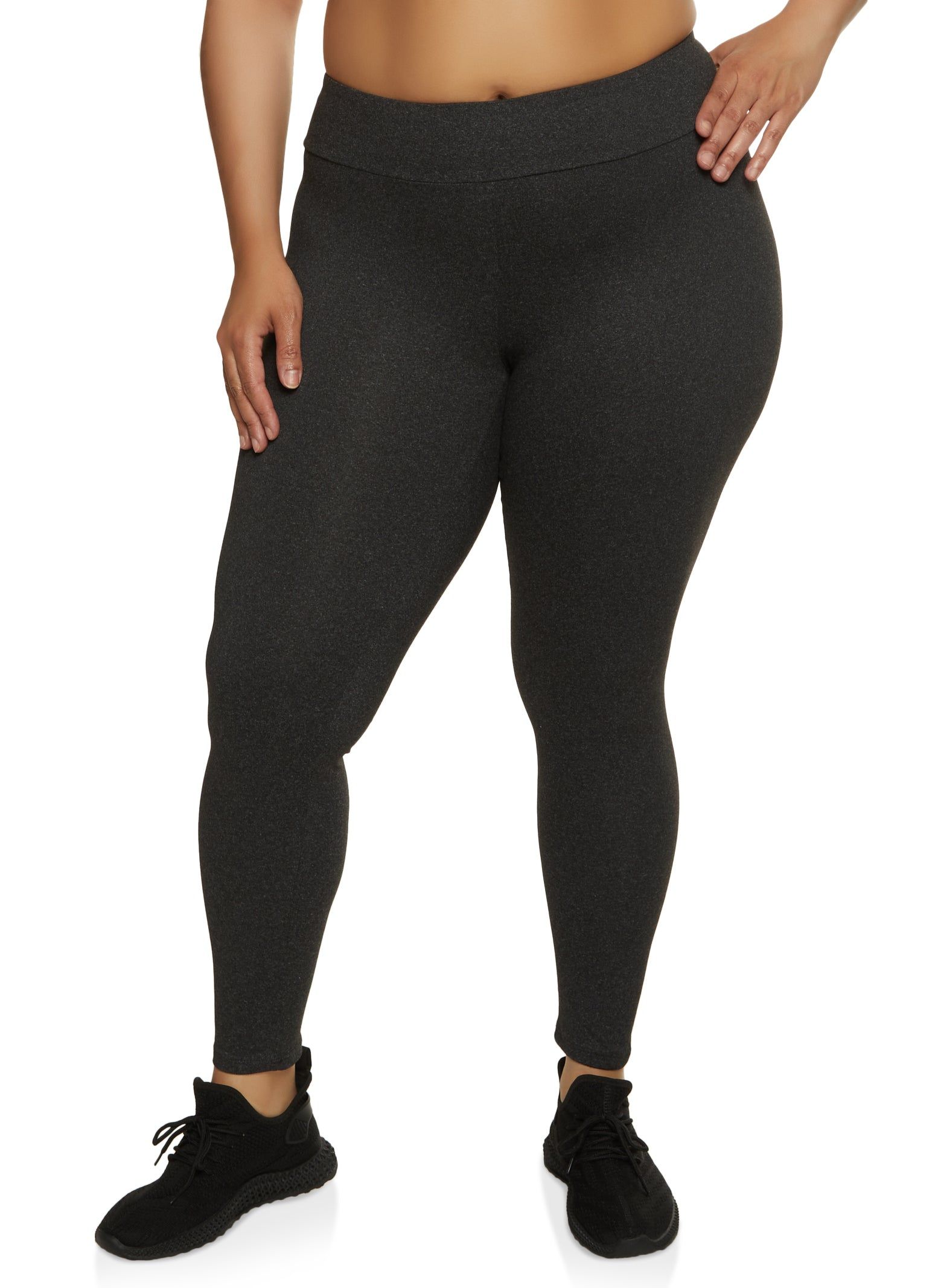 Plus Size High Waist Wide Waistband Leggings sold by Rainbow