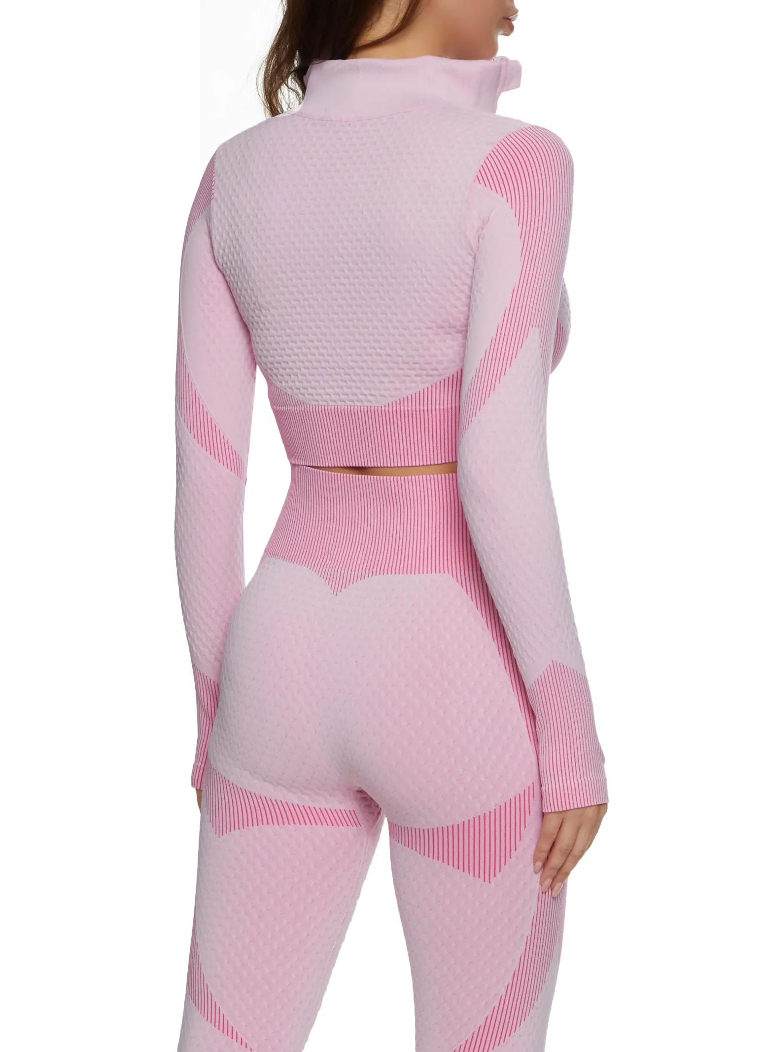 Daisy Seamless Textured Knit Zip Front Track Jacket sold by Rainbow product image thumbnail 3