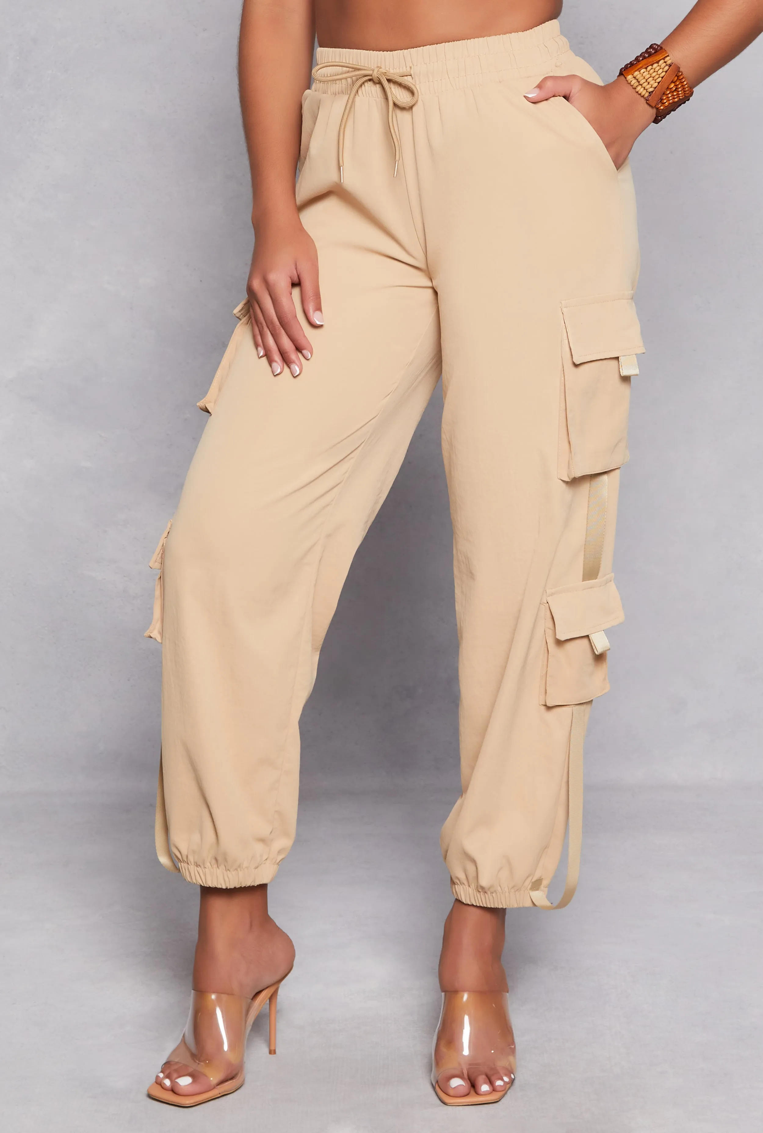Poplin High Waisted Cargo Joggers sold by Rainbow product image thumbnail 2