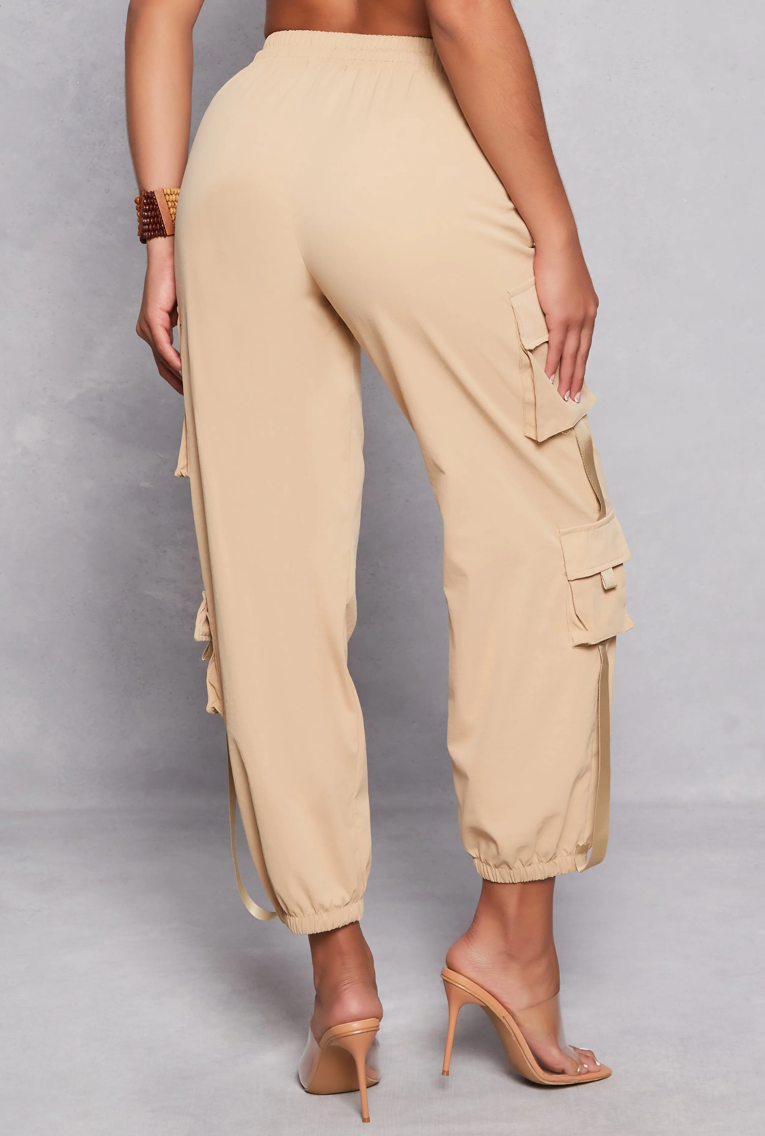 Poplin High Waisted Cargo Joggers sold by Rainbow product image thumbnail 3