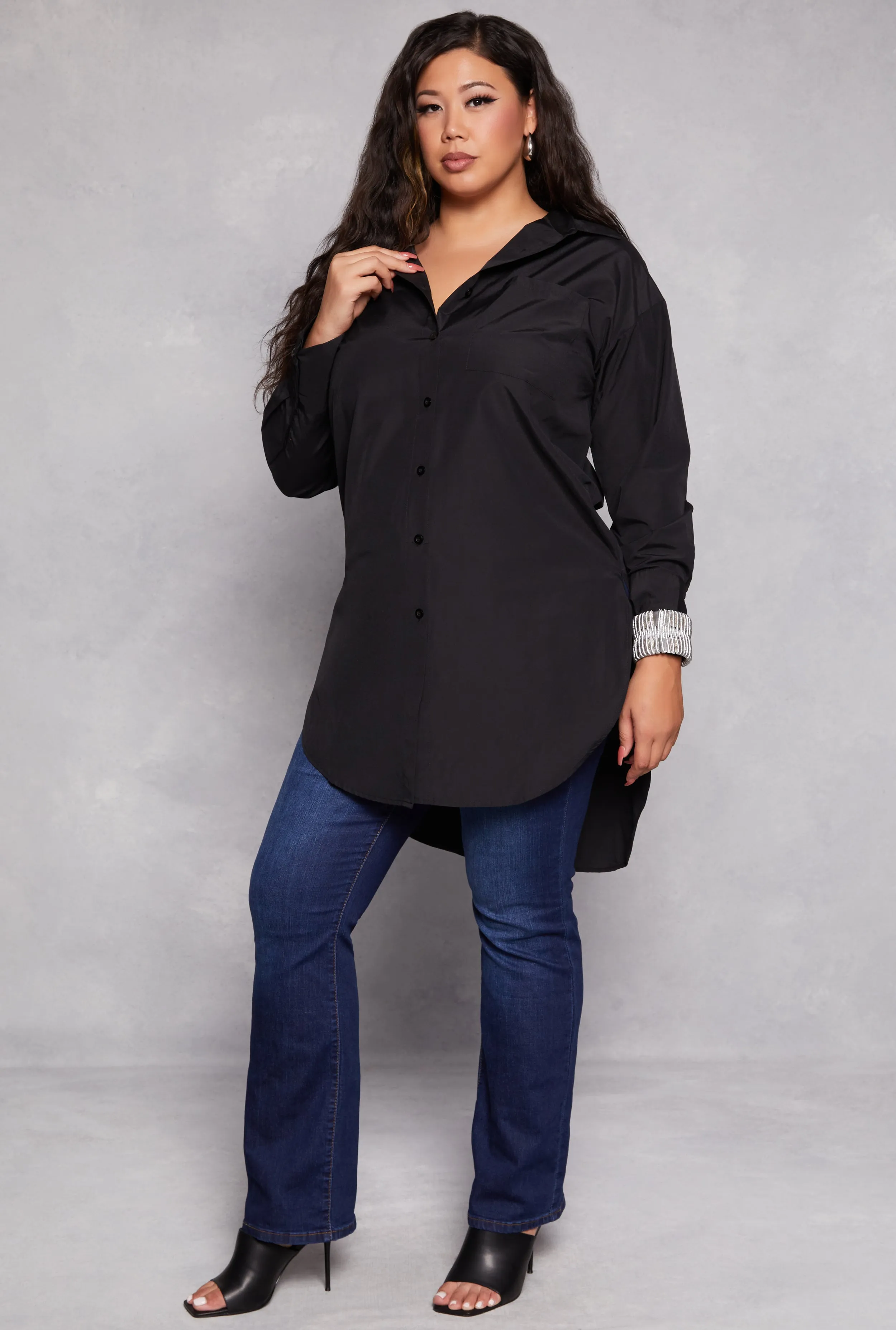 Plus Size High Low Tunic Shirt sold by Rainbow product image thumbnail 2