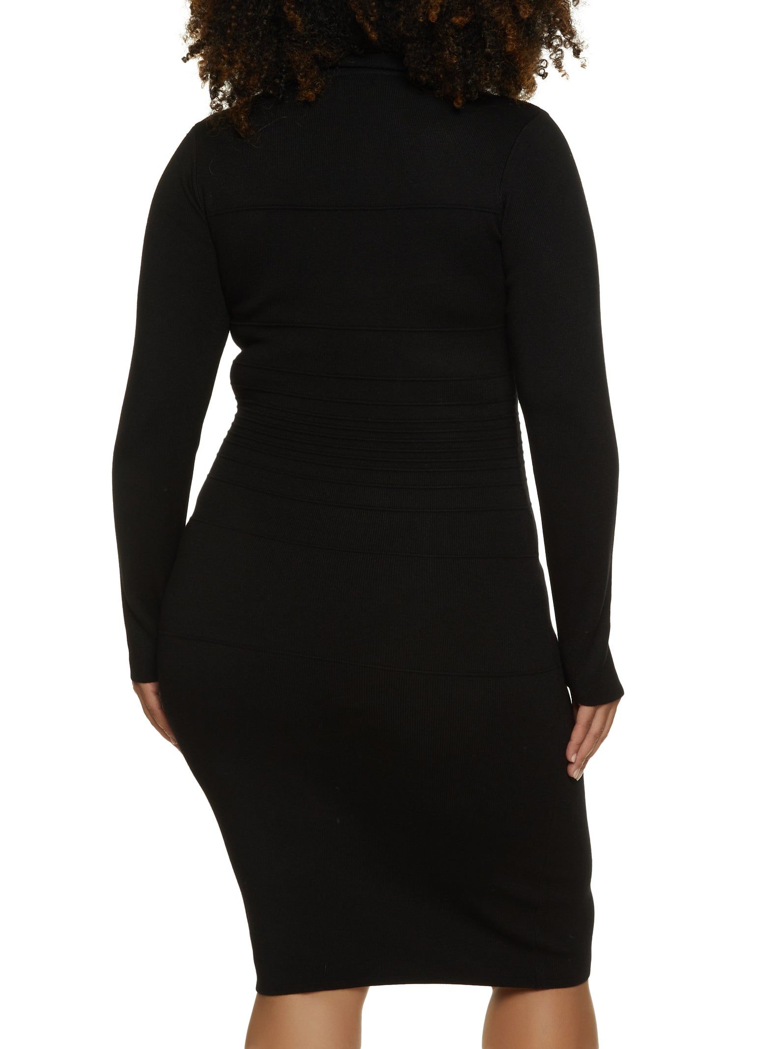 Plus Size Mock Neck Midi Sweater Dress sold by Rainbow product image thumbnail 3
