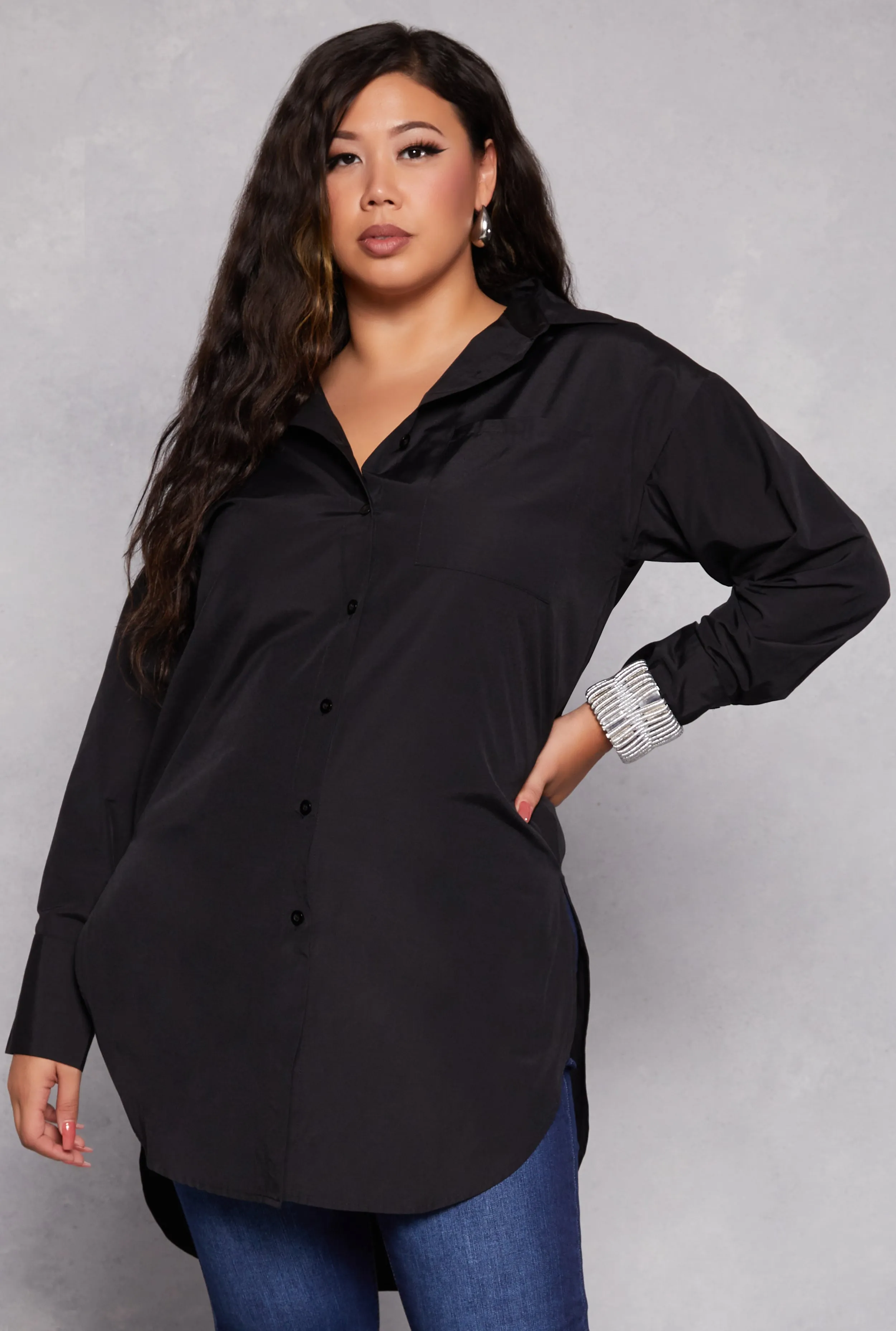 Plus Size High Low Tunic Shirt sold by Rainbow
