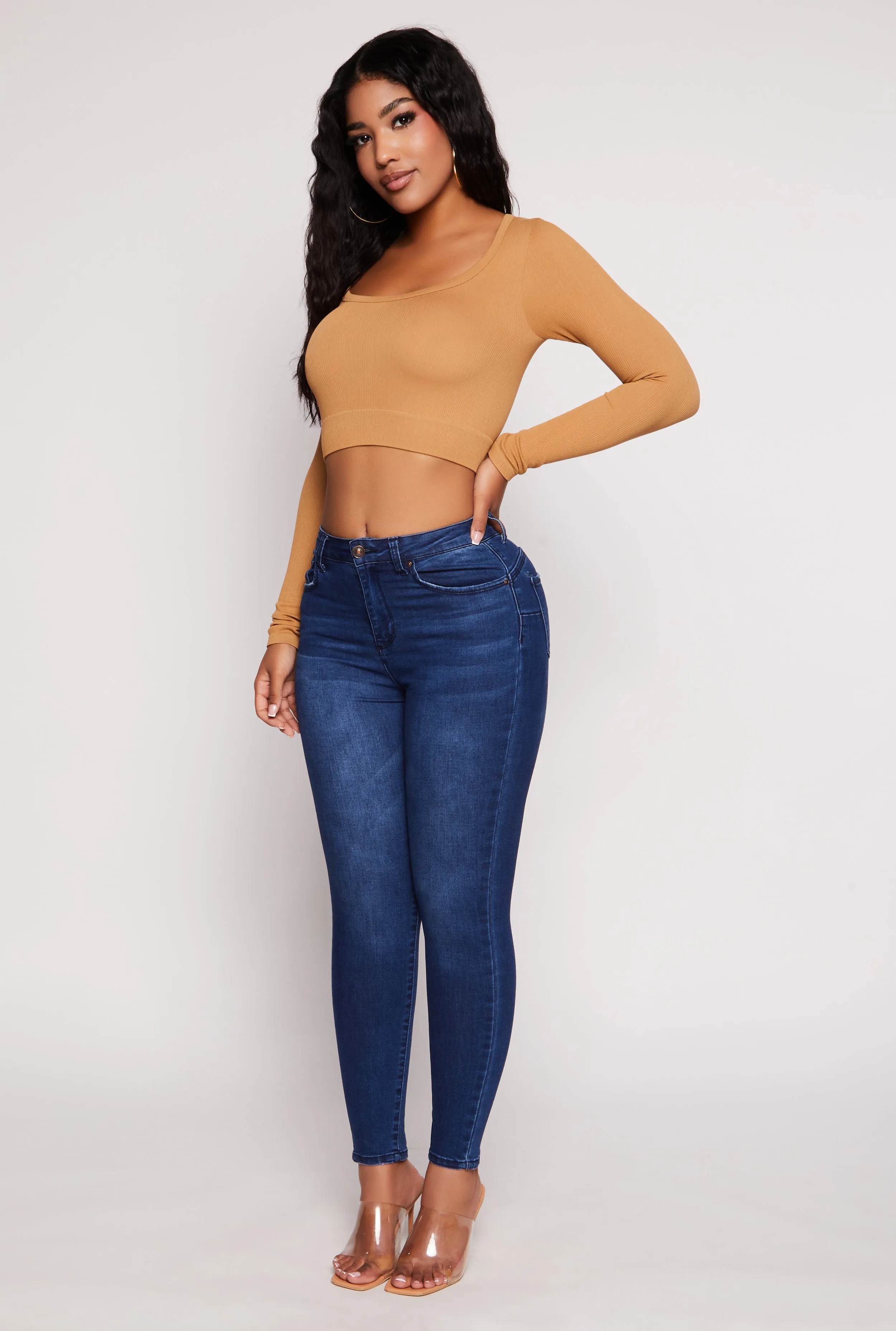 Seamless Ribbed Scoop Neck Crop Top sold by Rainbow product image thumbnail 2
