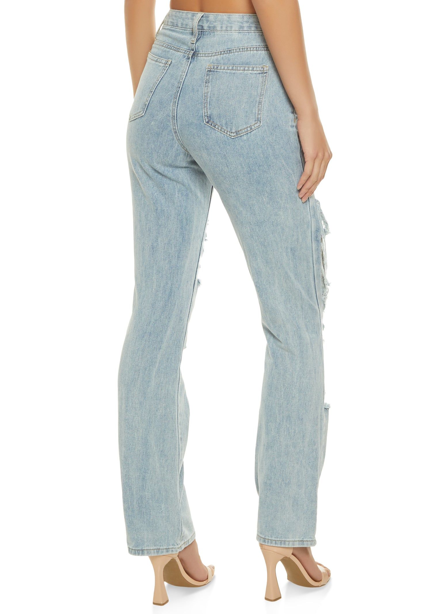 Destroyed Straight Leg Jeans sold by Rainbow product image thumbnail 3