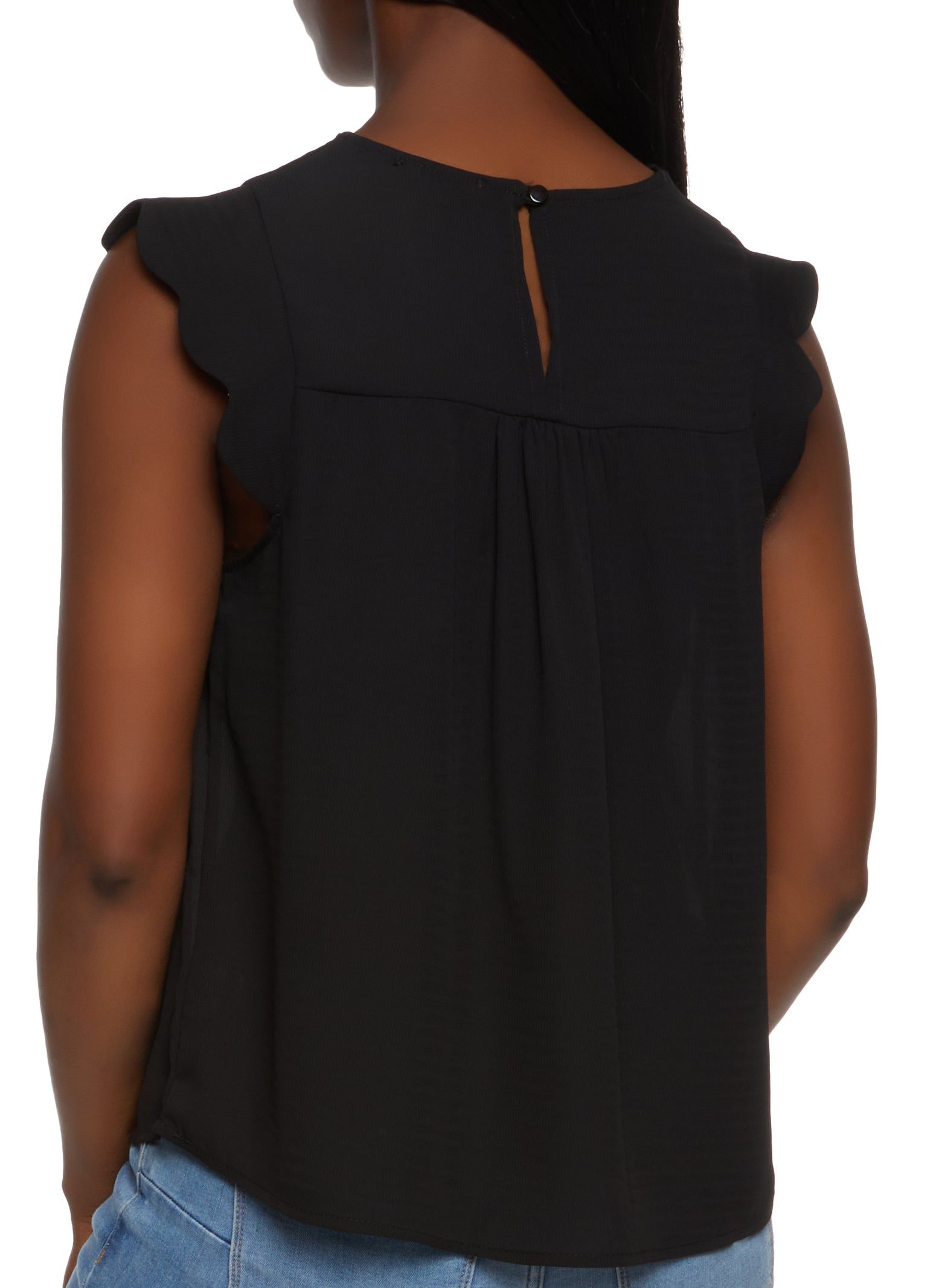 Crochet Detail Scalloped Sleeve Blouse sold by Rainbow product image thumbnail 2