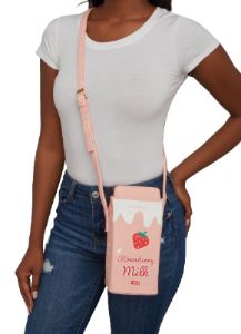Strawberry Milk Box Crossbody Bag sold by Rainbow