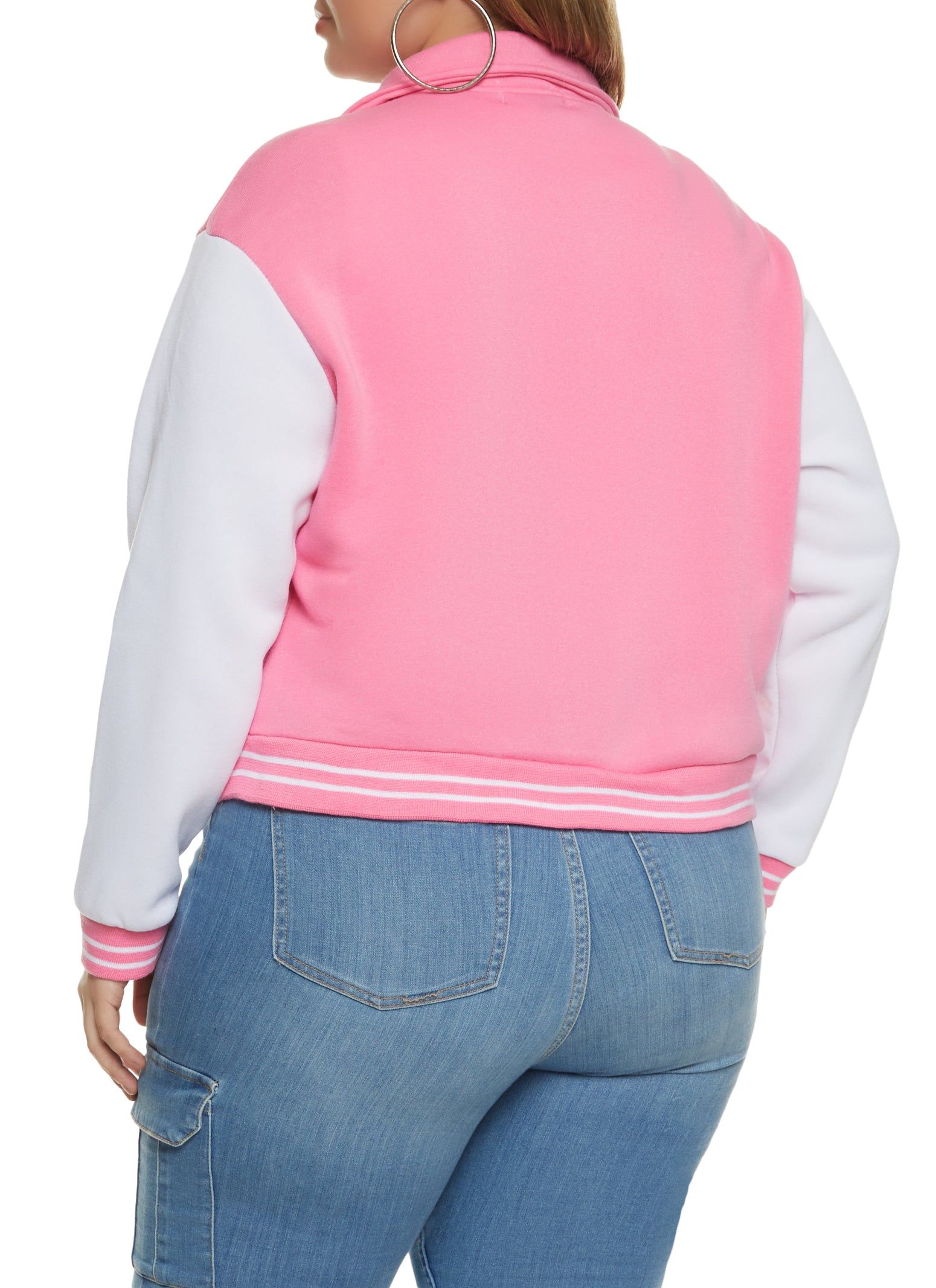 Plus Size Brooklyn Zip Front Varsity Jacket sold by Rainbow product image thumbnail 3