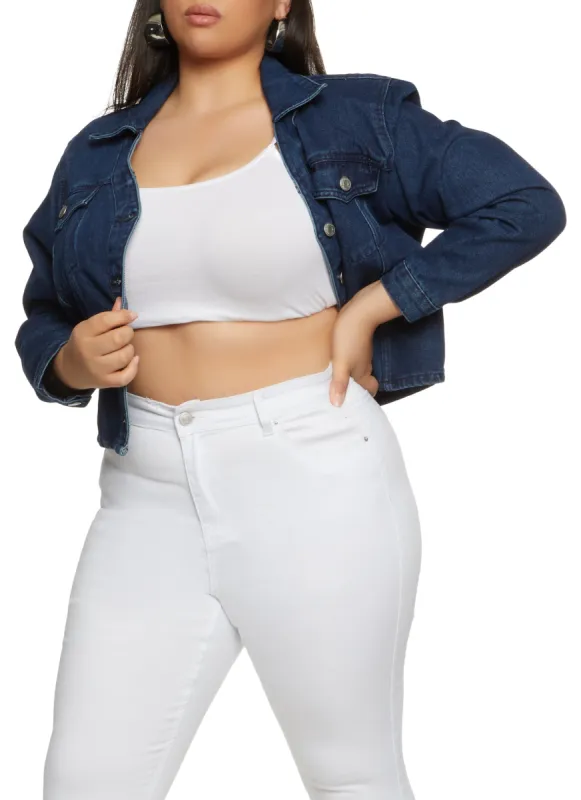 Plus Size Basic Denim Jacket sold by Rainbow