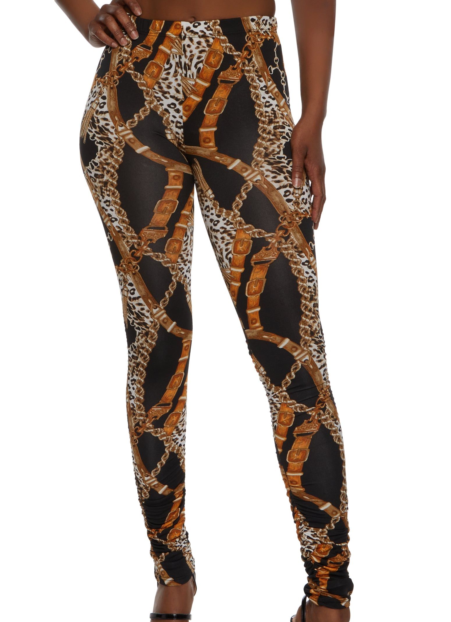 Animal Print Detail Leggings sold by Rainbow