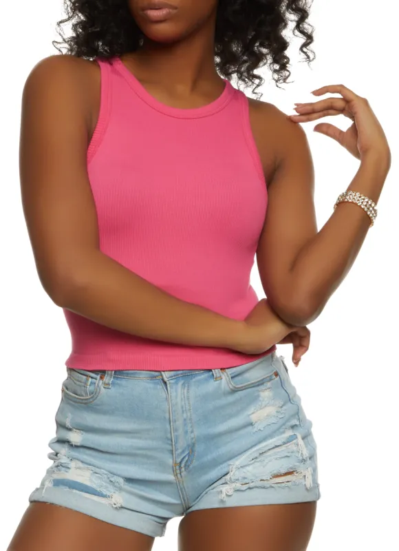 Seamless Ribbed Racerback Tank Top sold by Rainbow