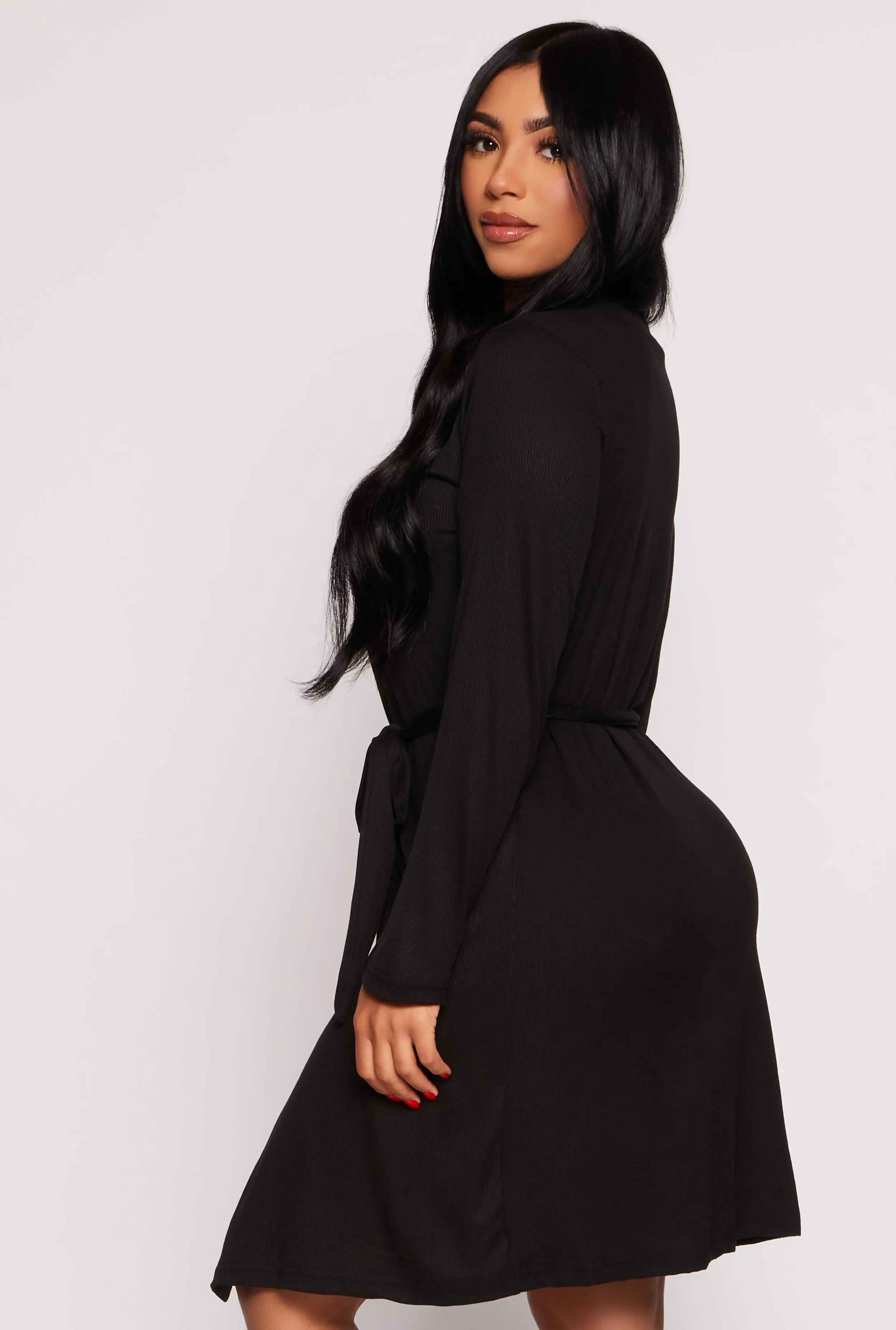 Ribbed Knit Cropped Pajama Tank Top and Shorts with Robe sold by Rainbow product image thumbnail 2