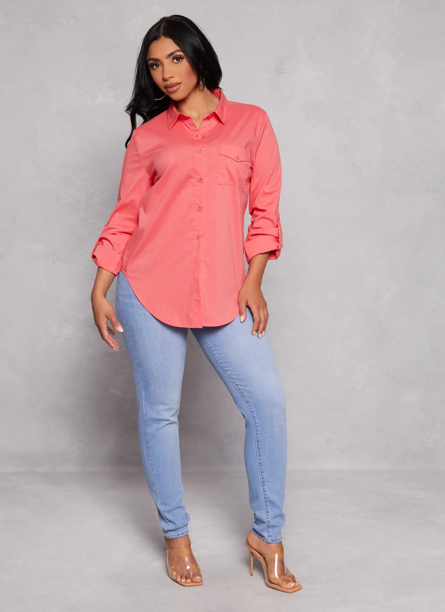 Basic Poplin Button Front Shirt sold by Rainbow product image thumbnail 2