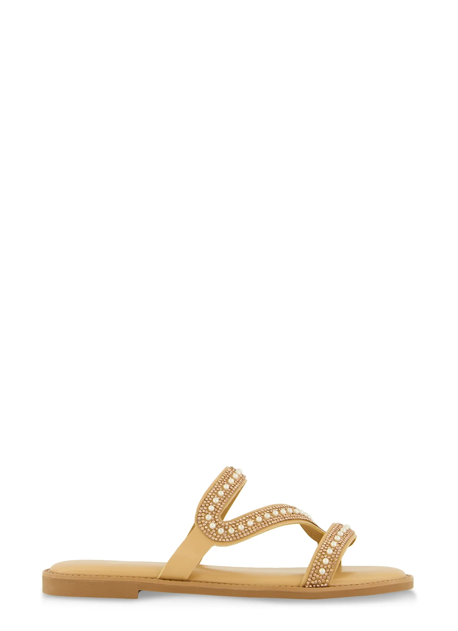 Rhinestone Asymmetric Band Flat Sandals sold by Rainbow product image thumbnail 2