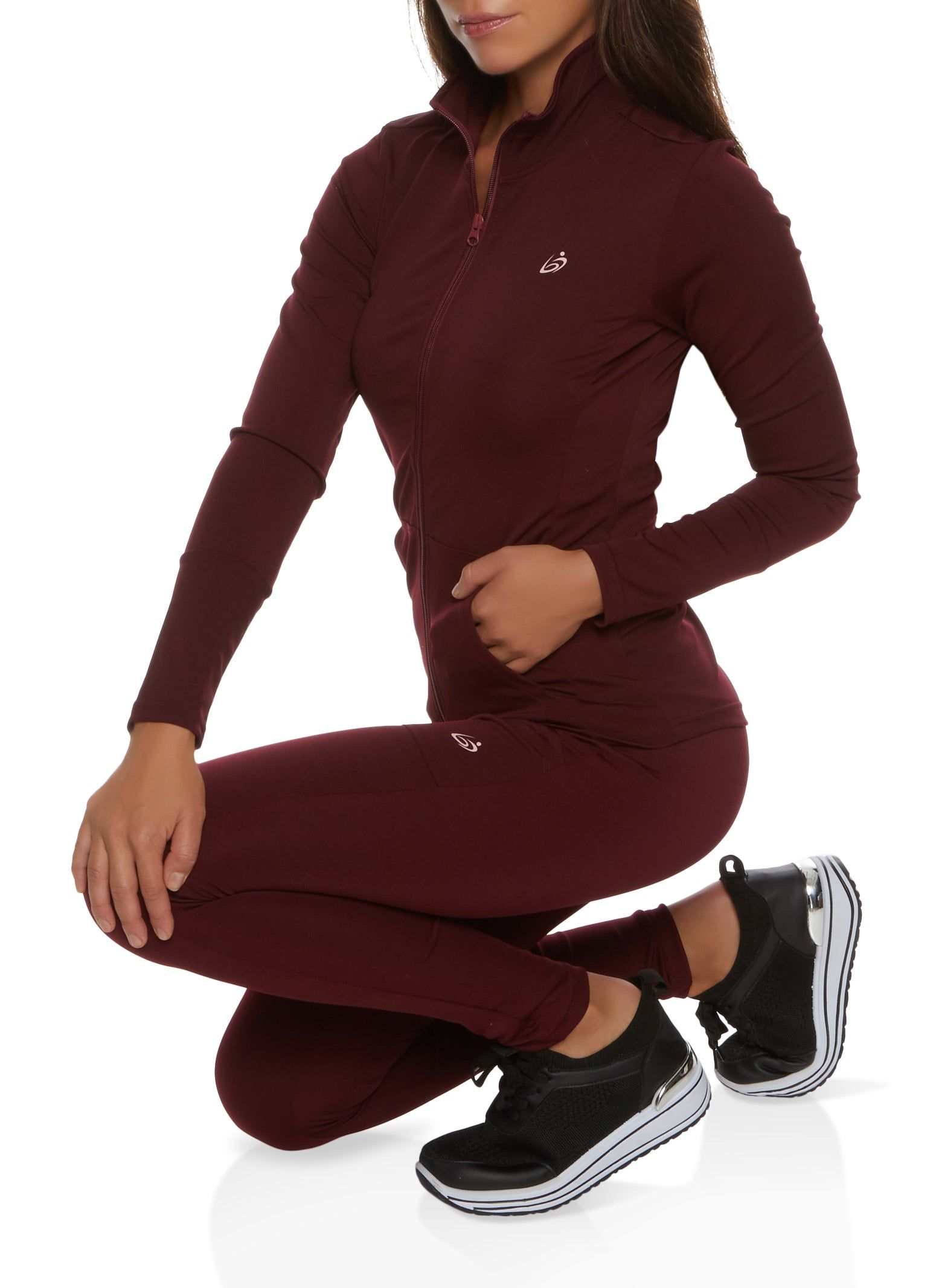 Solid Zip Front Mock Neck Track Jacket sold by Rainbow product image thumbnail 2