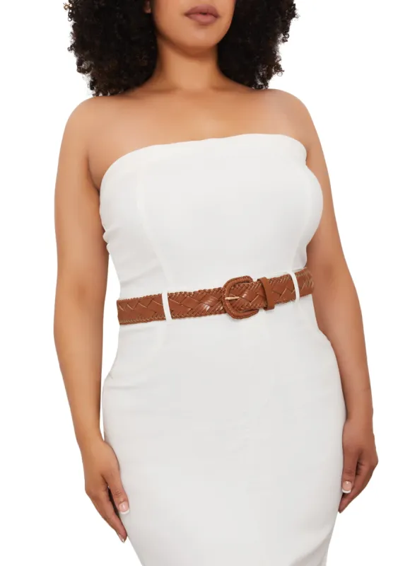 Plus Size Faux Suede Braided Belt sold by Rainbow
