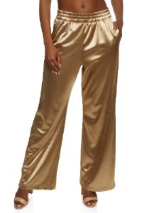 Satin Solid Wide Leg Pants sold by Rainbow