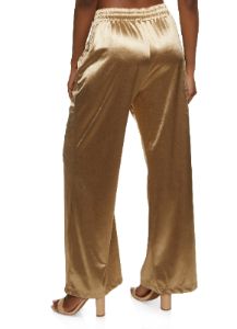 Satin Solid Wide Leg Pants sold by Rainbow