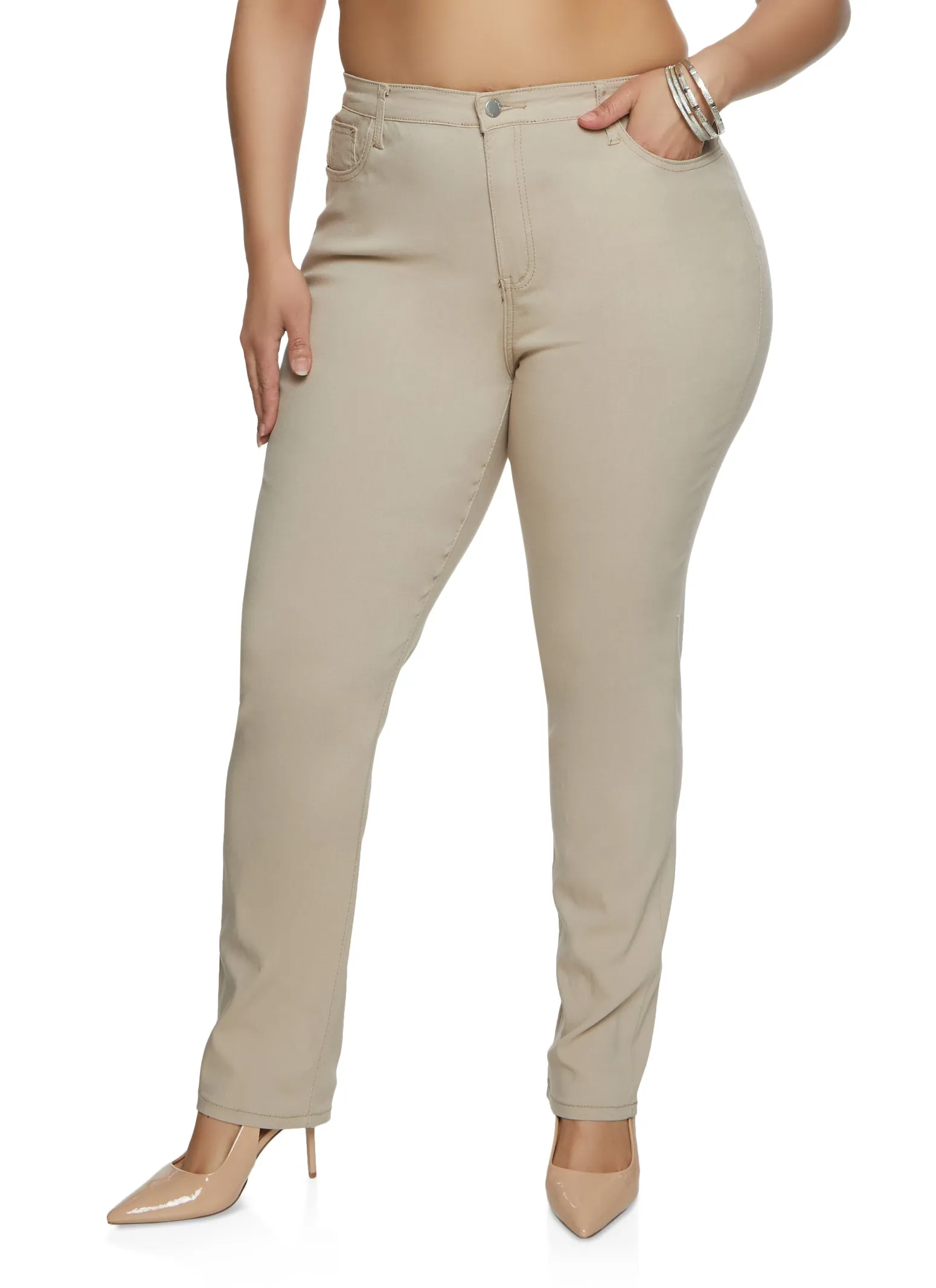 Plus Size Daisy High Waist Slim Fit Pants sold by Rainbow