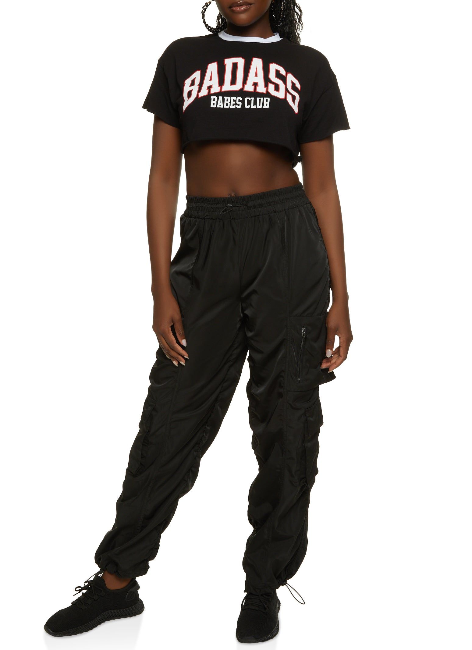 Zip Pocket Detail Parachute Cargo Pants sold by Rainbow product image thumbnail 2